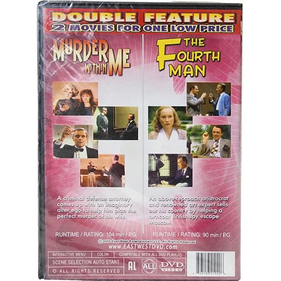 The Fourth Man / Murder within Me DVD Double Feature Anthony Hopkins Movie Film - Picture 2 of 2
